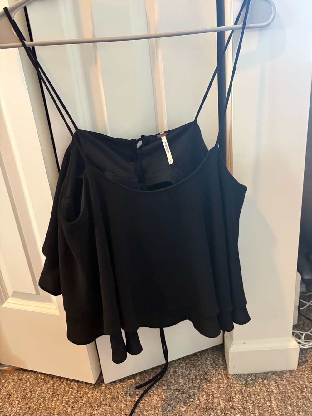 Free People Black Swingy Spaghetti Strap Tank Top